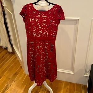 Red laser cut dress size 2